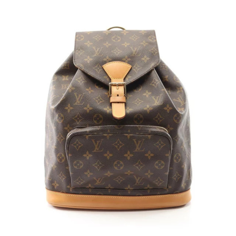 Louis Vuitton Montsouris Backpack Canvas Leather Monogram Brown